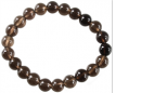 Bracelet Quartz fumé Perles rondes 8 mm 