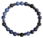 Bracelet H Sodalite, Pierre de lave Perles rondes 8 mm 