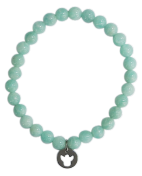 Bracelet Amazonite Perles rondes 6 mm Breloque ange
