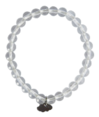 Bracelet Cristal de Roche Perles rondes 6 mm Breloque nuage 