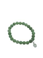 Bracelet Aventurine Verte Perles rondes 8 mm et Breloque Chance 