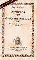 Articles et comptes-rendus - Tome 1 