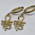 Boucles d'oreille clef de vie dorée 