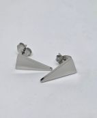 Boucle d'oreille triangle inversées argentées