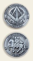 Porte-clés métal — Franc-Maçonnerie Liégeoise 250 ans / La Commanderie Liège