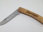 Couteau bois clair gravé