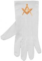 Gants brodés - Equerre Compas - Doré - Taille M