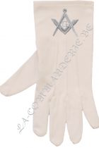 Gants brodés - Equerre Compas - Argent - Taille L