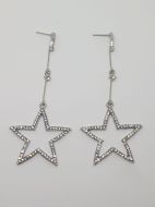 Boucle d'oreille étoiles pendantes à strass 