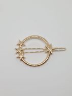 Broche pour cheveux Cercle avec étoiles doré