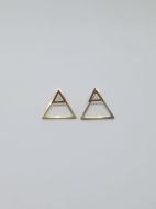 Boucle d'oreilles triangle double doré 