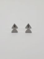 Boucle d'oreilles triangle doublé argenté 