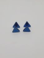 Boucle d'oreilles triangle doublé bleu