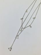 Collier argenté doublé avec triangles et brillants 