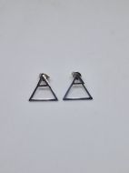 Boucle d'oreilles triangle double argenté